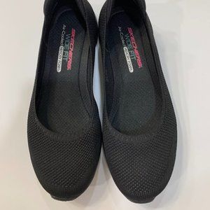 Sketchers Wide Fit Air Cooled Memory Foam Slip on Black Shoes